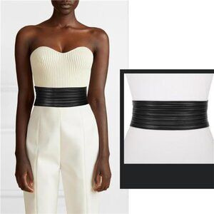 Wide Elastic Corset Belt | 4” Braided or 3” PU Leather Cinch